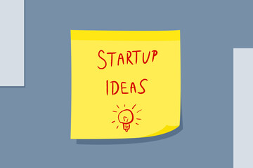 Startup ideas sticky note