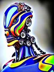 Robots portraits  pack. Generative AI. referance. Game art