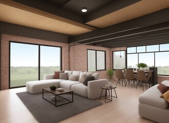 Obraz na płótnie Canvas Interior of luxury and beautiful living room