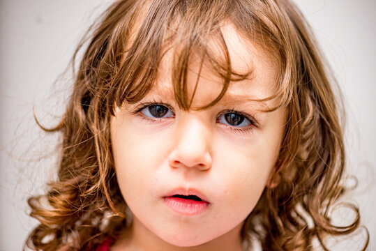 portrait of a child sad girl