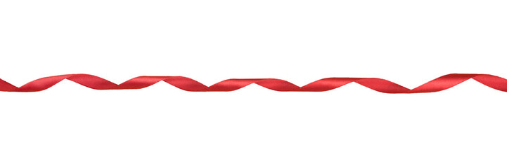 Red twisted ribbon. Isolated png with transparency