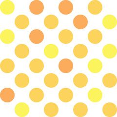 White, yellow, and orange pastel polka Dot seamless pattern background. Vector illustration.