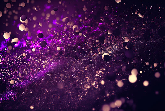 Abstract violet background with brilliant glitter. Generative AI
