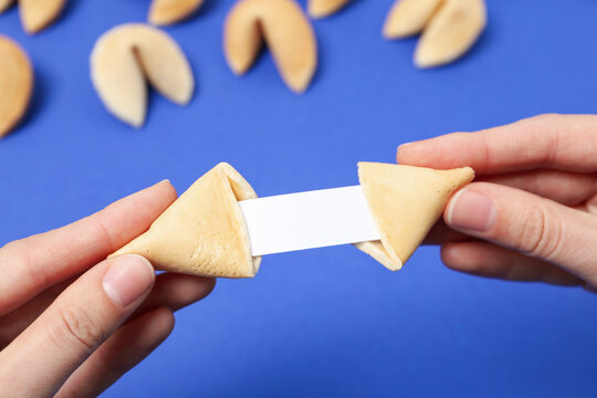 Concept of creative food, Chinese fortune cookies with prediction words