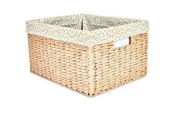Square Rattan Wicker Storage Basket With Linen cloth inside