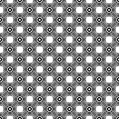 Black and white seamless abstract pattern. Background and backdrop. Grayscale ornamental design. Mosaic ornaments. Vector graphic illustration. EPS10.