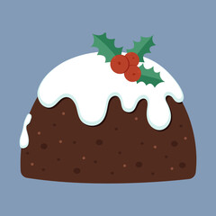 Traditional New Year food, Christmas pudding, Christmas baking, cake with cream, panettone