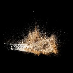 Spices mix explosion on black dark background