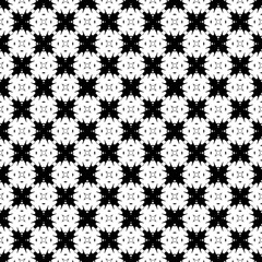 Black and white seamless abstract pattern. Background and backdrop. Grayscale ornamental design. Mosaic ornaments. Vector graphic illustration. EPS10.
