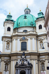 Fototapeta na wymiar Peterskirche or St. Peter Church in Vienna, Austria