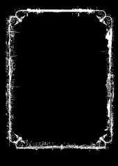 Old Black Empty Aged Damaged Paper Poster Photo Card. Rough Grunge Shabby Scratched