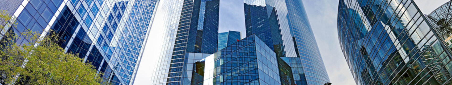 Panoramic view of the La Defense, commercial and business center of Paris, France