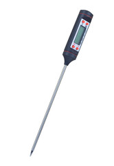 kitchen thermometer with an electronic screen for checking the readiness of food, isolated from the...