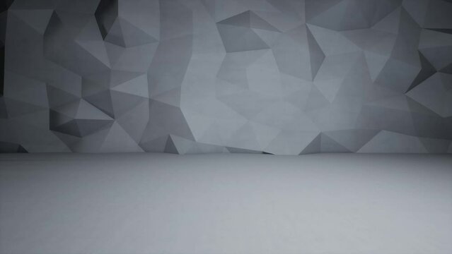 3D video of a moving low poly wall with penetrating light. 
