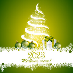 2023, année, meilleurs, vœux, voeux, meilleurs vœux, vœu, voeu, or, doré, flocon, flocons, fond, bonne, nouvelle, abstrait, carte, illustration, an, carte de vœux, création, date, décoratif, graphique
