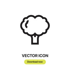 broccoli icon vector.Liner style for mobile concept and web design.broccoli symbol illustratin.Pixel vector grappichs-Vector.