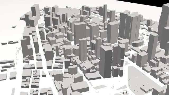3d Model of New York City in rotation