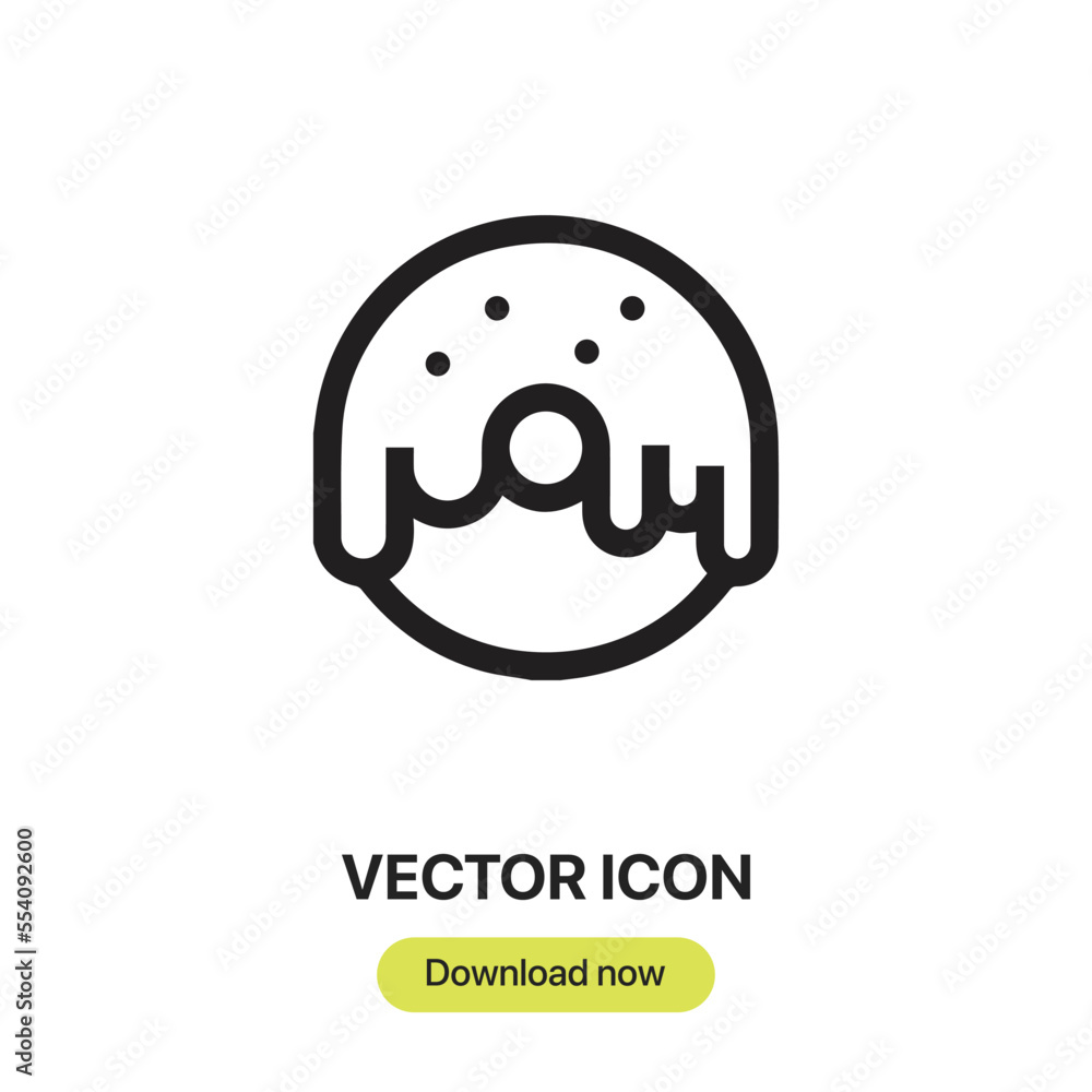 Poster donut icon vector.liner style for mobile concept and web design.donut symbol illustratin.pixel vecto