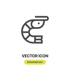prawn icon vector.Liner style for mobile concept and web design.prawn symbol illustratin.Pixel vector grappichs-Vector.