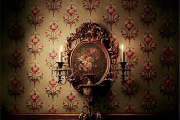 ancient Victorian home décor with a gloomy atmosphere