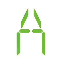 Simple illustration of digital letter or symbol Electronic figure of letter A