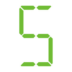Fototapeta premium Simple illustration of digital letter or symbol Electronic figure of letter S