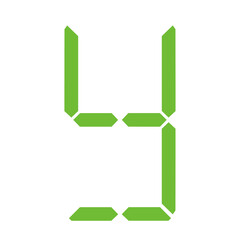 Simple illustration of digital letter or symbol Electronic figure of letter Y