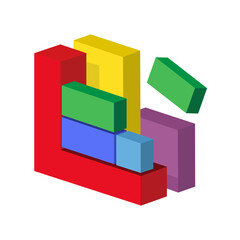 Obraz premium Volumetric file computer icon of defragmentation isolated on white background