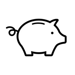 Piggy bank icon isolated on white background