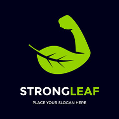 Strong leaf vector logo template