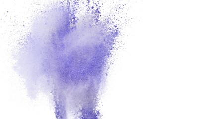 Violet paint in water splash. Peri Color of the year 2022. Very.