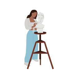 Creative girl forms a sculpture
A creative hobby sculptor sculpts a bust
Ancient sculpture
Flat vector graphics on isolated white background