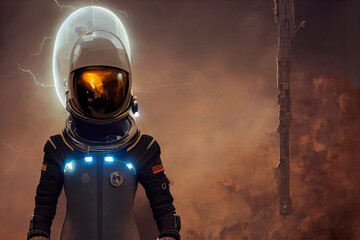 Futuristic Astronaut Space Suit 