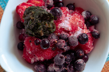 Berries frozen for compote. Frozen berries and fruits