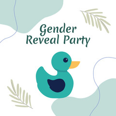 Gender reveal party invitation card vector illustration