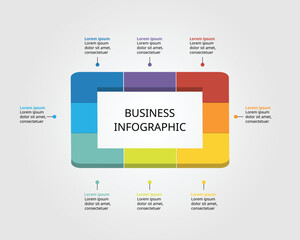 square chart template for infographic for presentation for 8 element