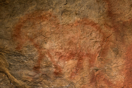 Drawing of Horse of Riumin on the Eastern panel in the Hall of Drawings of Shulgan-Tash (Kapova) cave, Ural Mountains; Russia