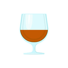 A glass of alcoholic drink. Vector object on a white background, Isolate.