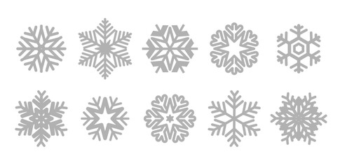 Large collection of snowflakes. Xmas decoration elements.
