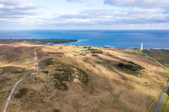 Drone aerial photograph of Cape Wickham Lighthouse