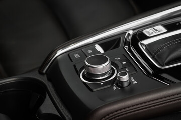 Obraz na płótnie Canvas Media control buttons of modern car.