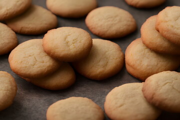 Fototapeta na wymiar Realistic illustration of almond cookies, sweet baked food, generative ai