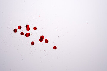 blood drop on white background