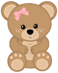 Cute girl teddy bear