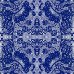 Indonesian Inspired patterns in indigo