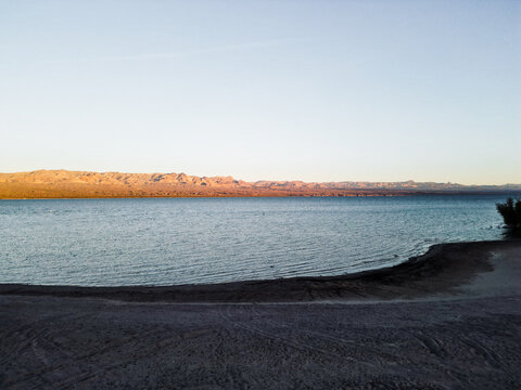 view of lake mohave in the lake mead national recreational area in nevada near laughlin and bullhead city.