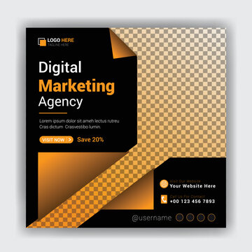 Digital marketing post for social media advertisement and corporate business social media post design template	
