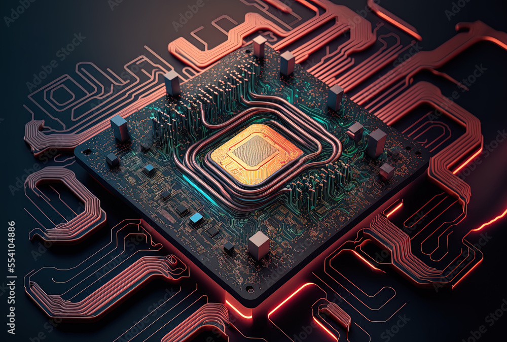 Poster privacy protected. computer processor chip and network security technology having a digital motherbo