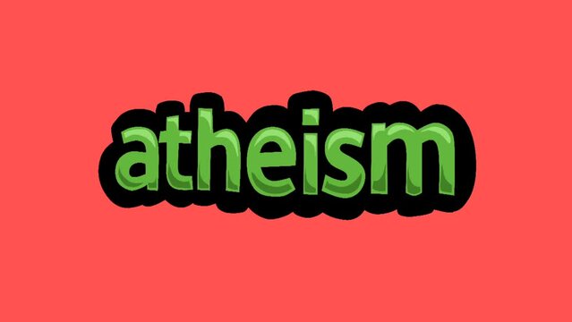 Red screen animation video written ATHEISM