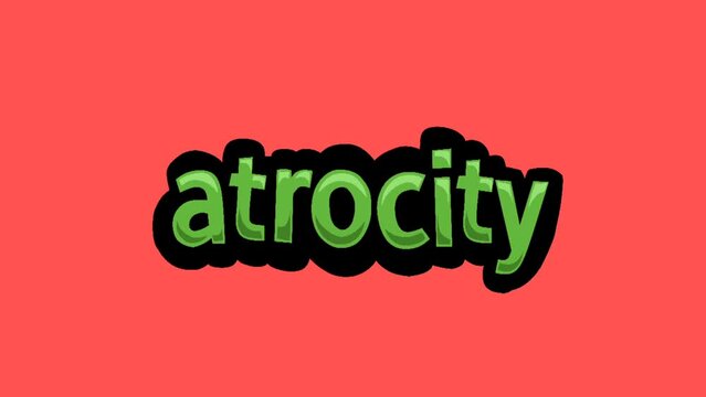 Red screen animation video written ATROCITY